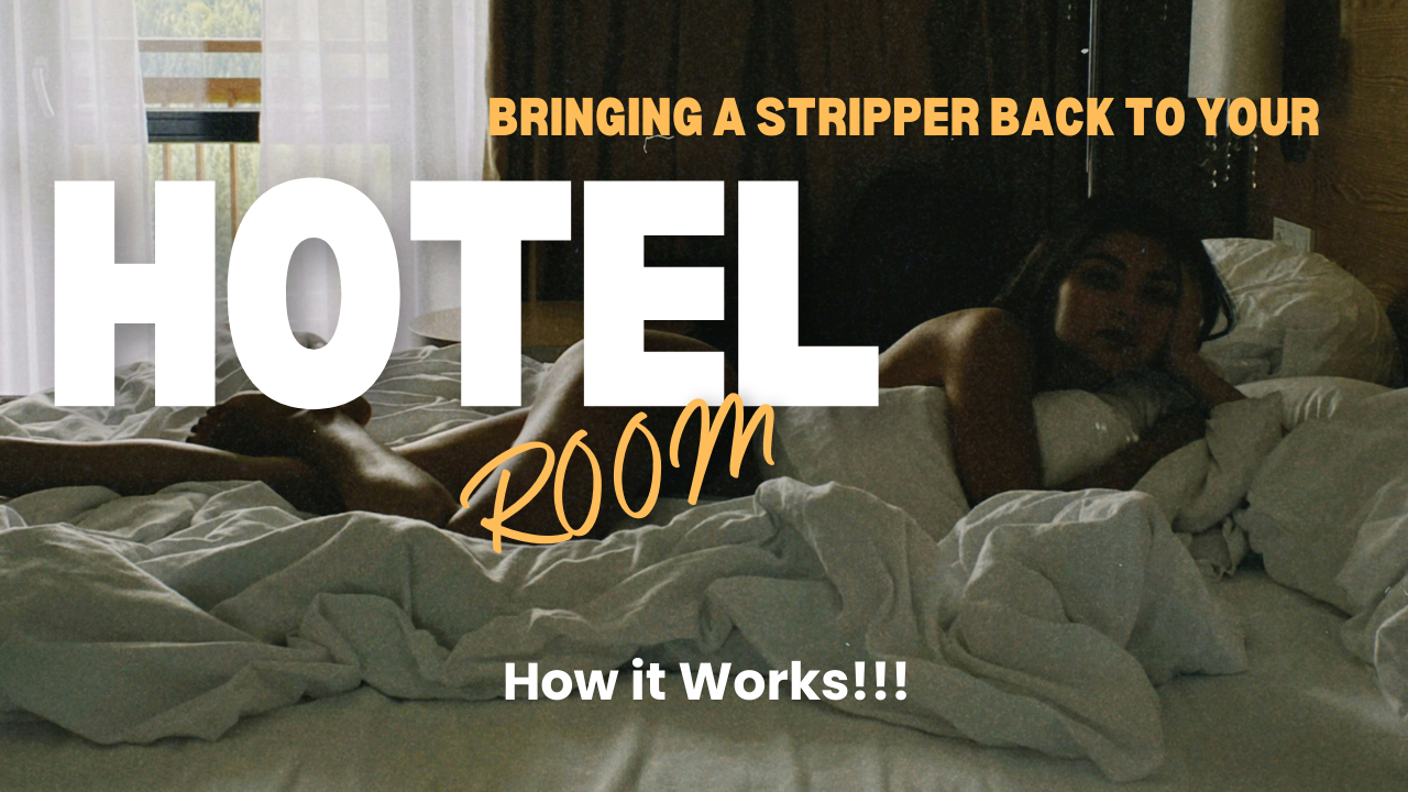 Image showing woman in hotel room with article title in bold text